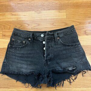 Levi's black jean shorts